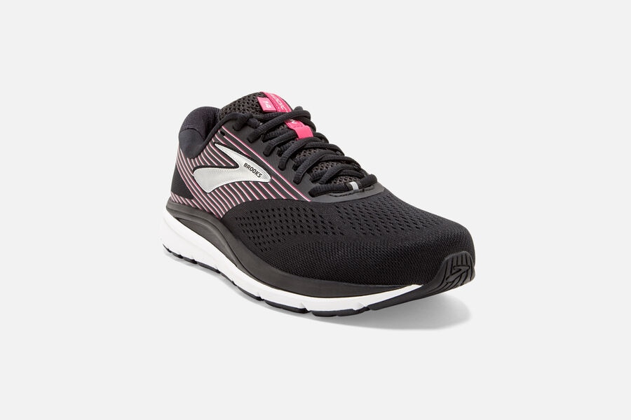 Addiction 14 Road Brooks Running Shoes NZ Womens - Black/Pink/Silver - YEXZFT-739